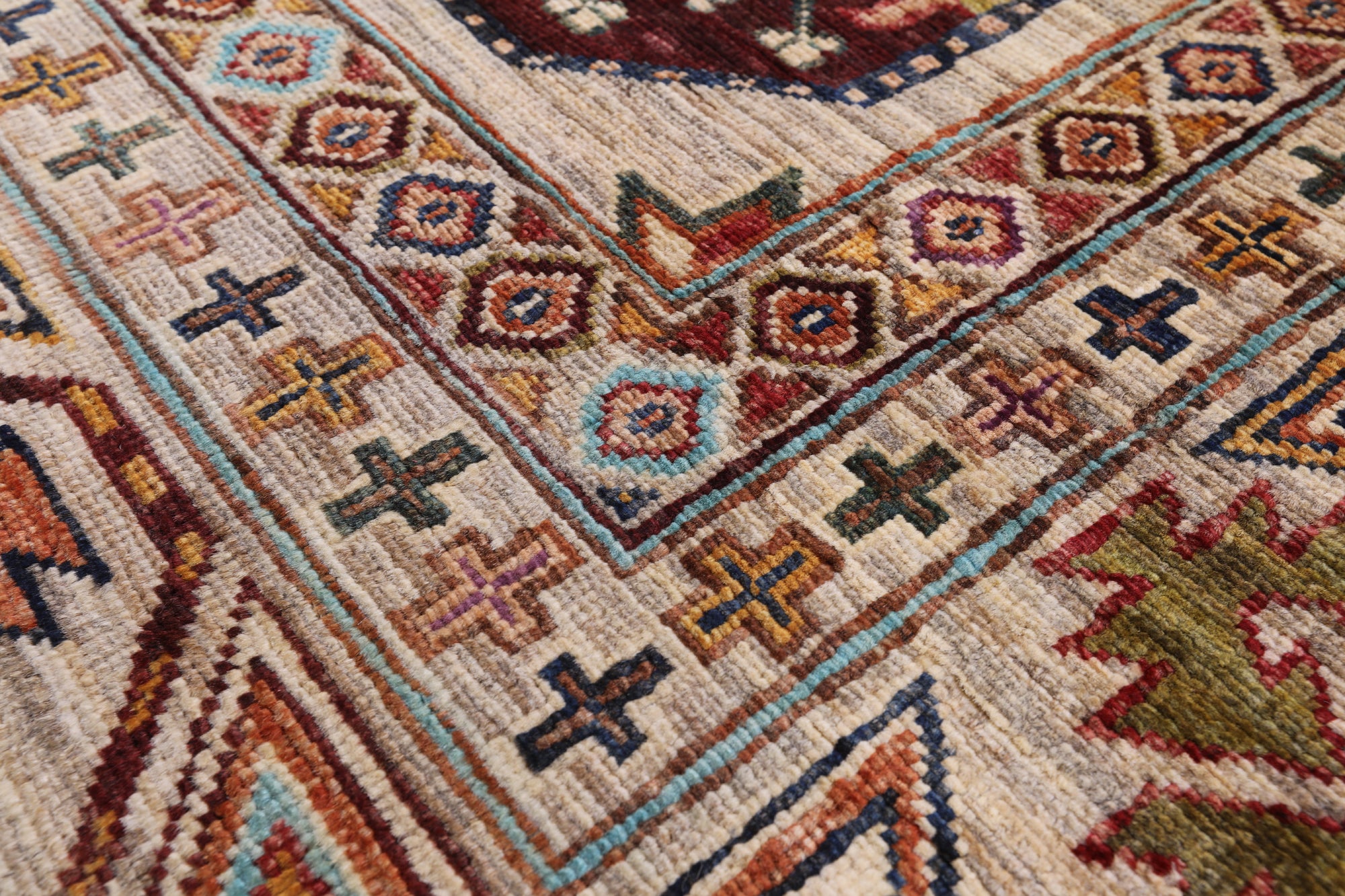 Turkmen Ersari Handmade Wool Rug - 6' 7" X 10' 0" - Golden Nile