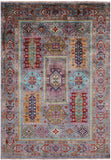 Grey Turkmen Ersari Hand Knotted Wool Rug - 5' 0" X 7' 2" - Golden Nile