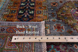 Grey Turkmen Ersari Hand Knotted Wool Rug - 5' 0" X 7' 2" - Golden Nile