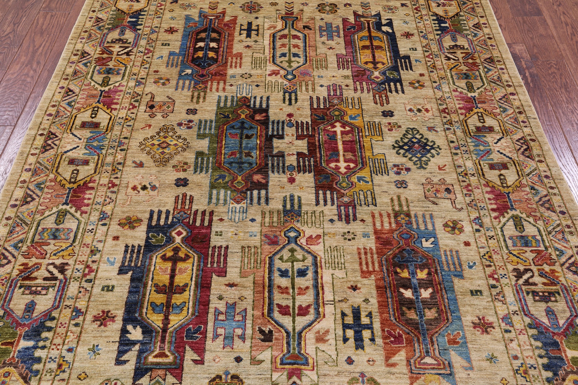 Persian Fine Serapi Hand Knotted Wool Rug - 5' 10" X 8' 1" - Golden Nile