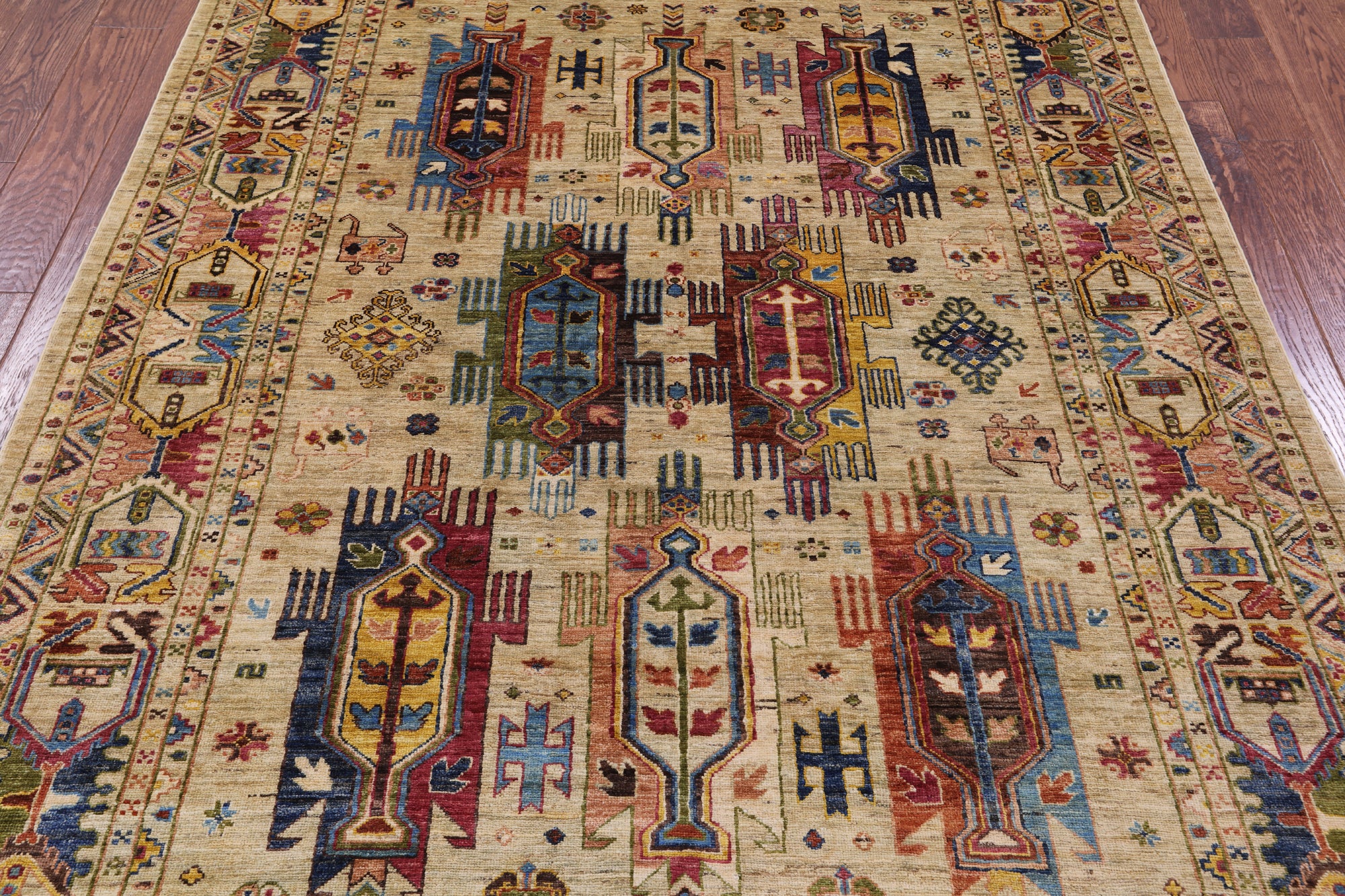 Persian Fine Serapi Hand Knotted Wool Rug - 5' 10" X 8' 1" - Golden Nile