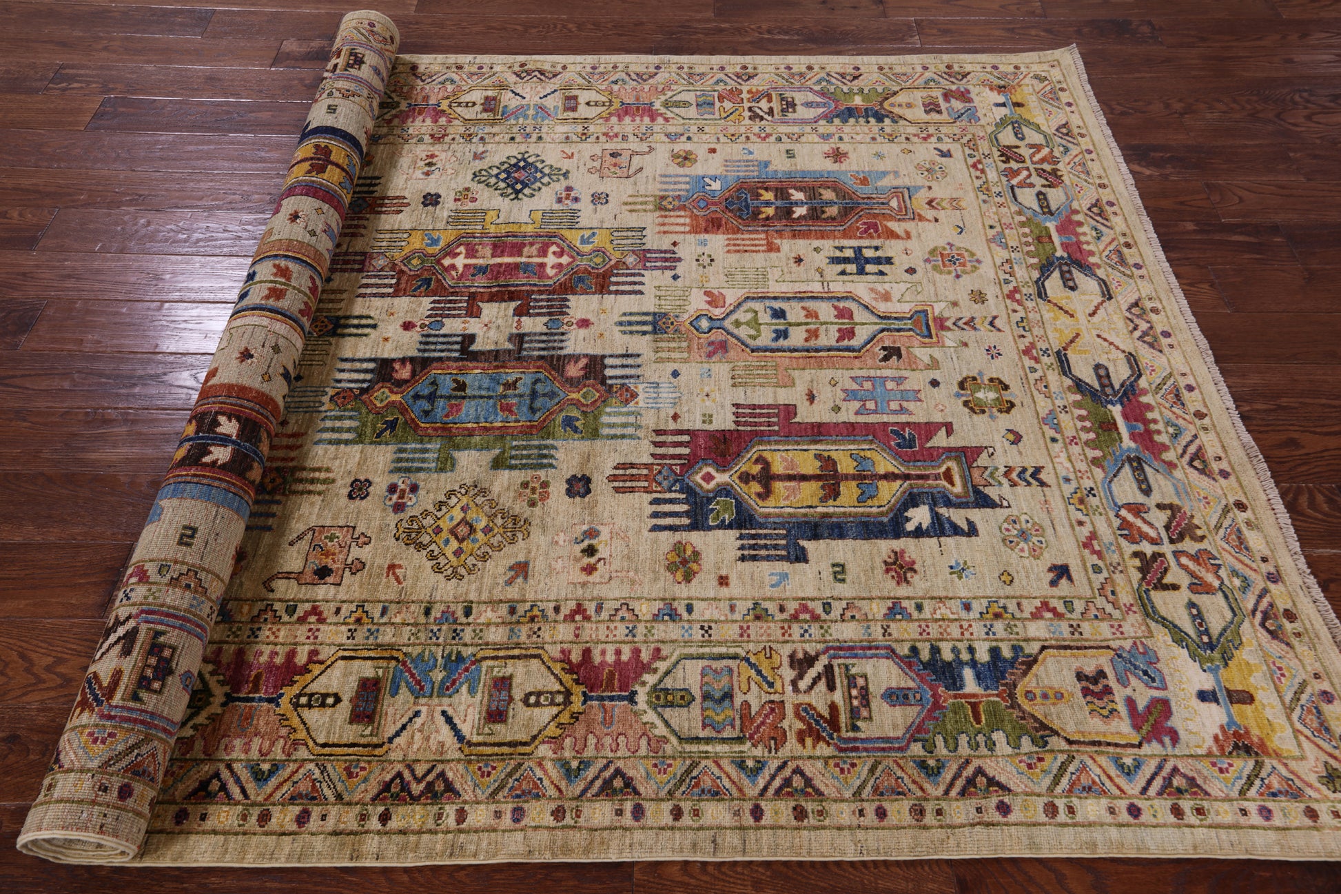 Persian Fine Serapi Hand Knotted Wool Rug - 5' 10" X 8' 1" - Golden Nile