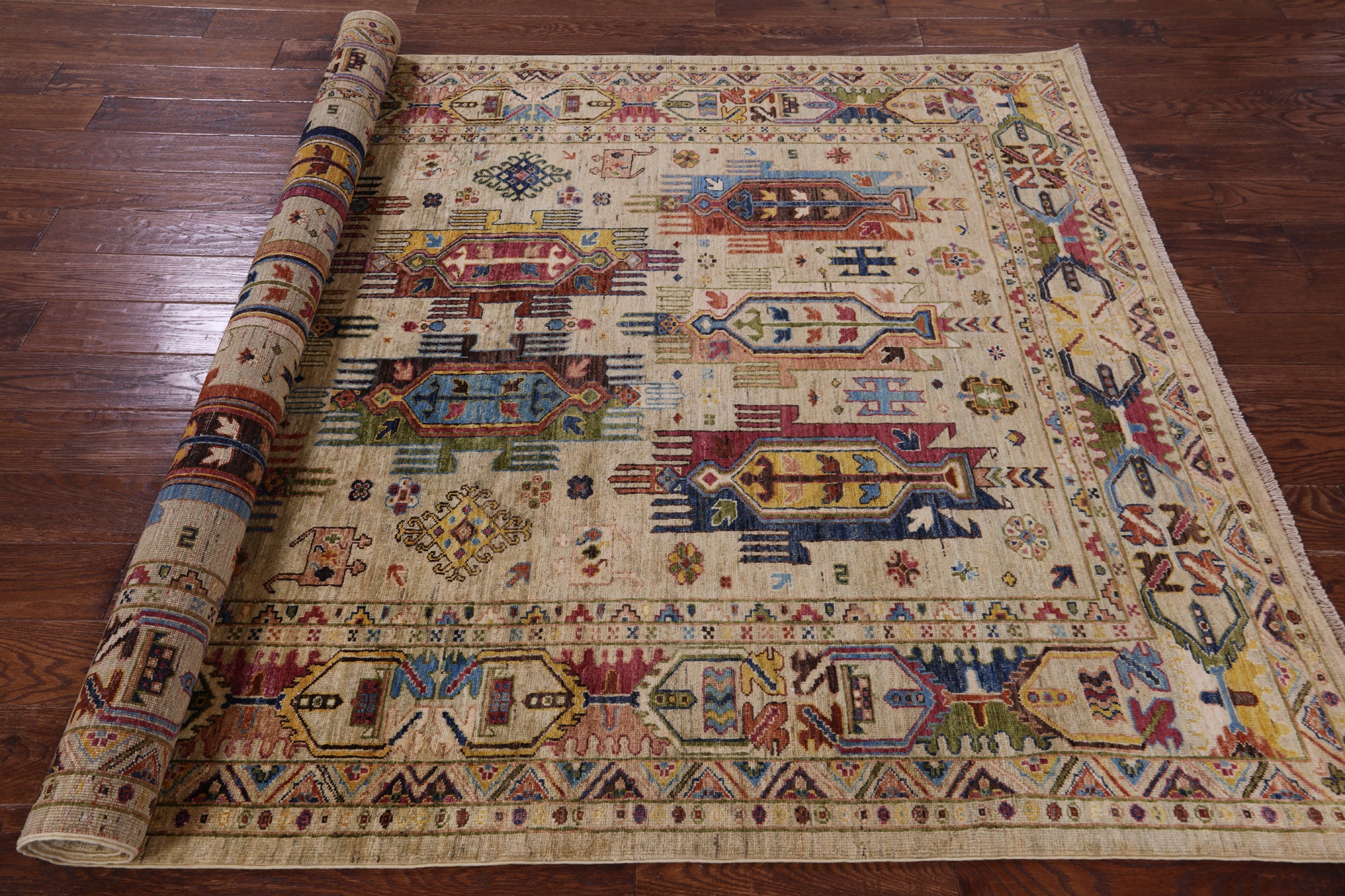 Persian Fine Serapi Hand Knotted Wool Rug - 5' 10" X 8' 1" - Golden Nile