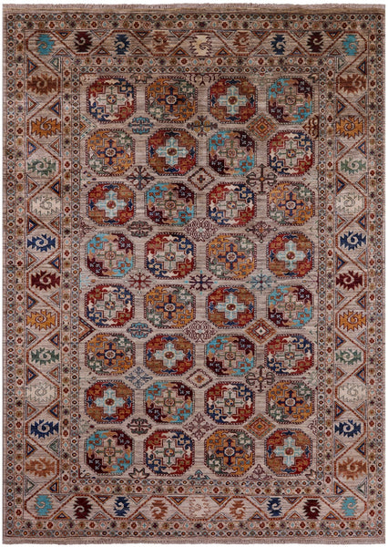 Turkmen Ersari Hand Knotted Wool Rug - 5' 7" X 7' 9" - Golden Nile