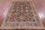 Turkmen Ersari Handmade Wool Rug - 5' 0" X 6' 9" - Golden Nile