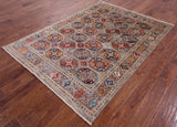 Turkmen Ersari Handmade Wool Rug - 5' 0" X 6' 9" - Golden Nile