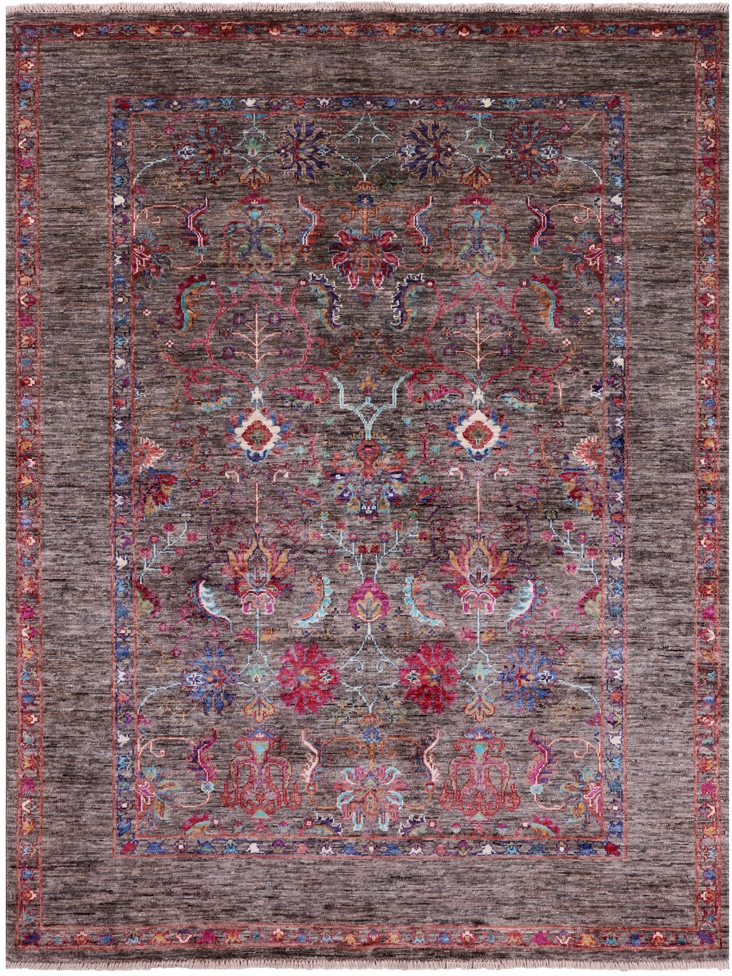 Peshawar Hand Knotted Wool Rug - 5' 0" X 6' 8" - Golden Nile