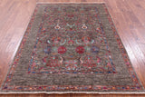 Peshawar Hand Knotted Wool Rug - 5' 0" X 6' 8" - Golden Nile