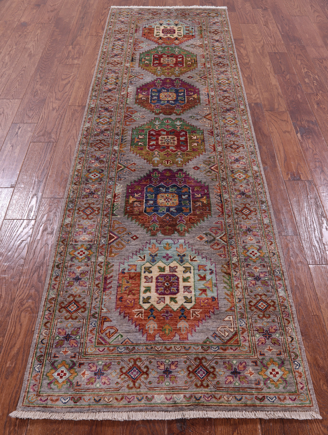 Turkmen Ersari Hand Knotted Wool Runner Rug - 2' 9" X 9' 4" - Golden Nile