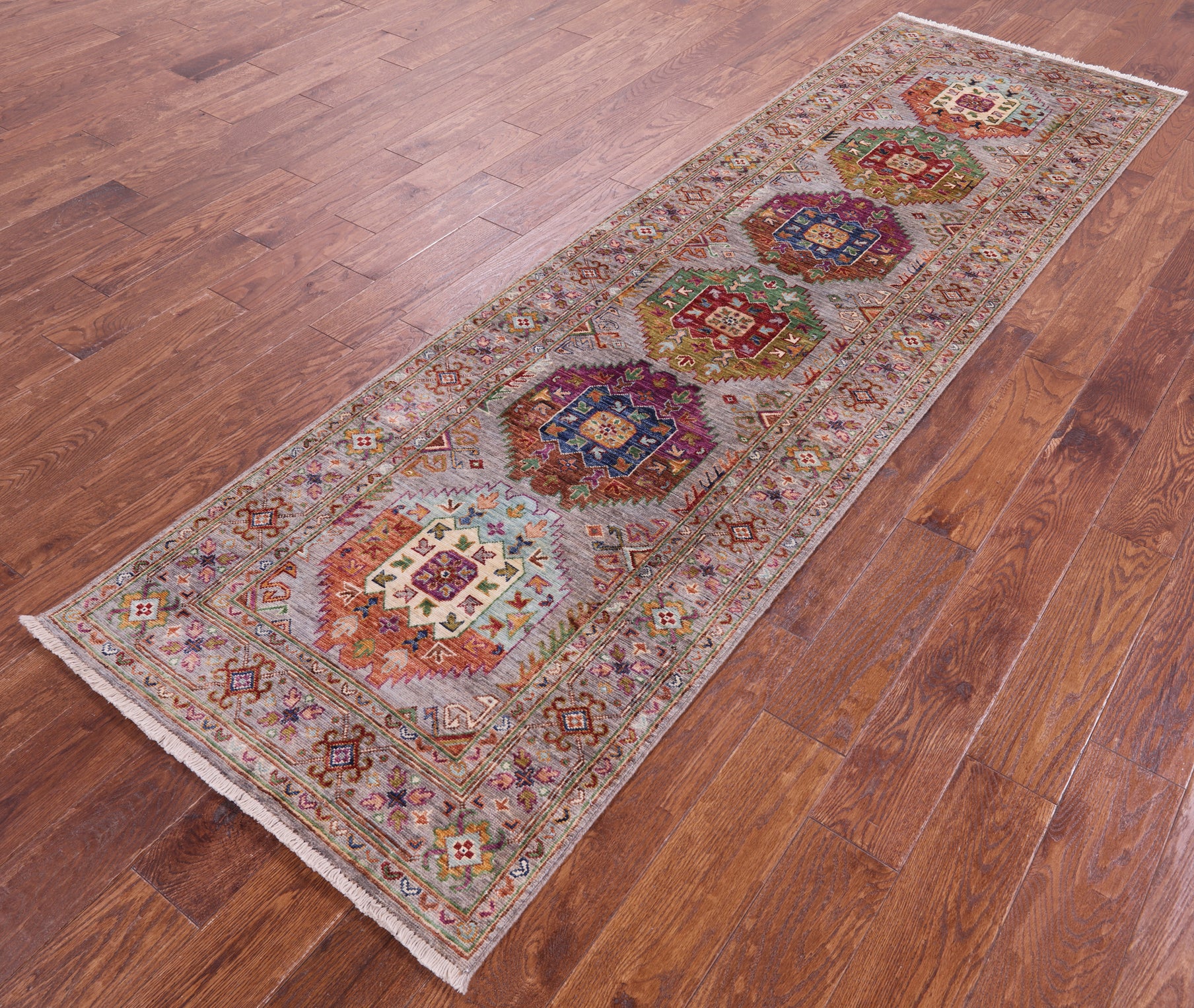 Turkmen Ersari Hand Knotted Wool Runner Rug - 2' 9" X 9' 4" - Golden Nile