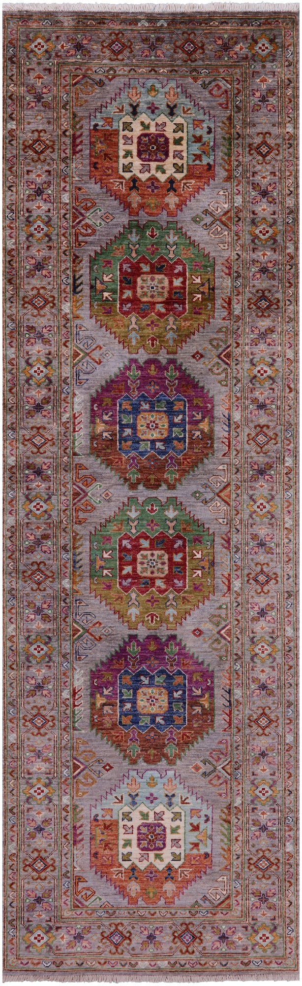 Turkmen Ersari Hand Knotted Wool Runner Rug - 2' 9" X 9' 4" - Golden Nile