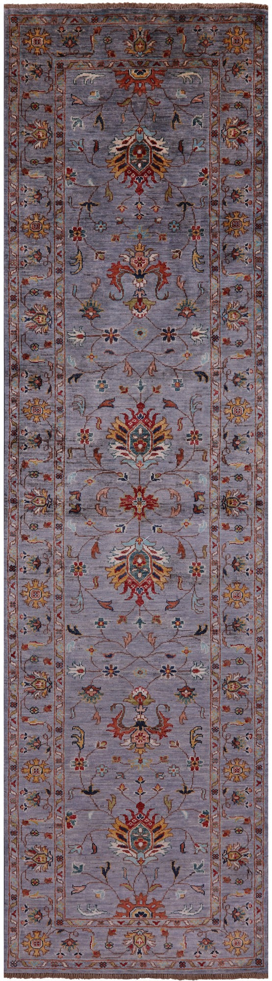 Peshawar Hand Knotted Wool Runner Rug - 2' 8" X 9' 11" - Golden Nile