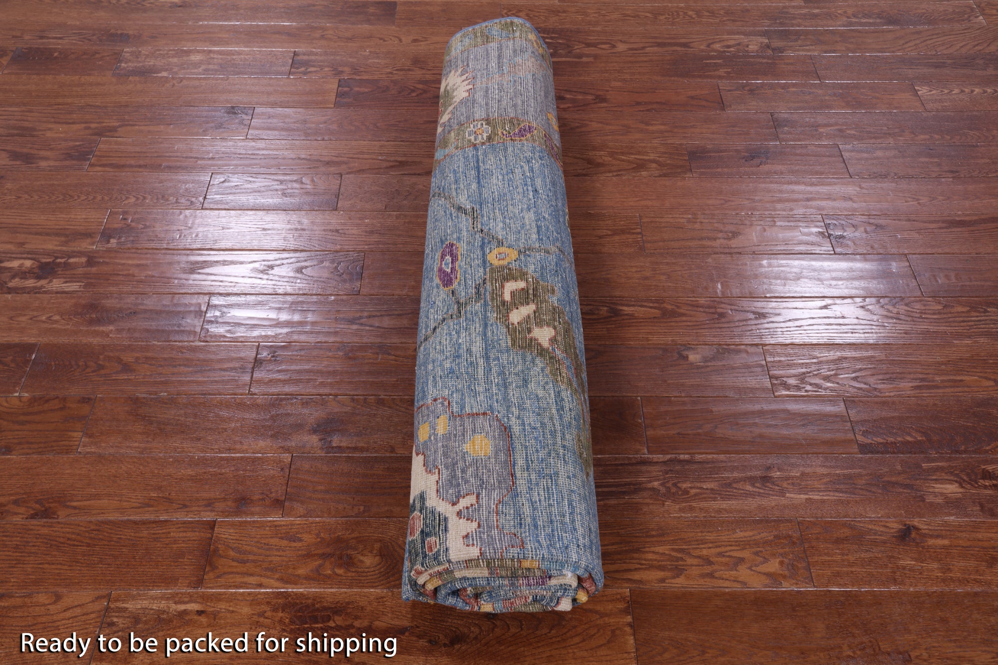 Blue Turkish Oushak Hand Knotted Wool Rug - 8' 10" X 11' 7" - Golden Nile