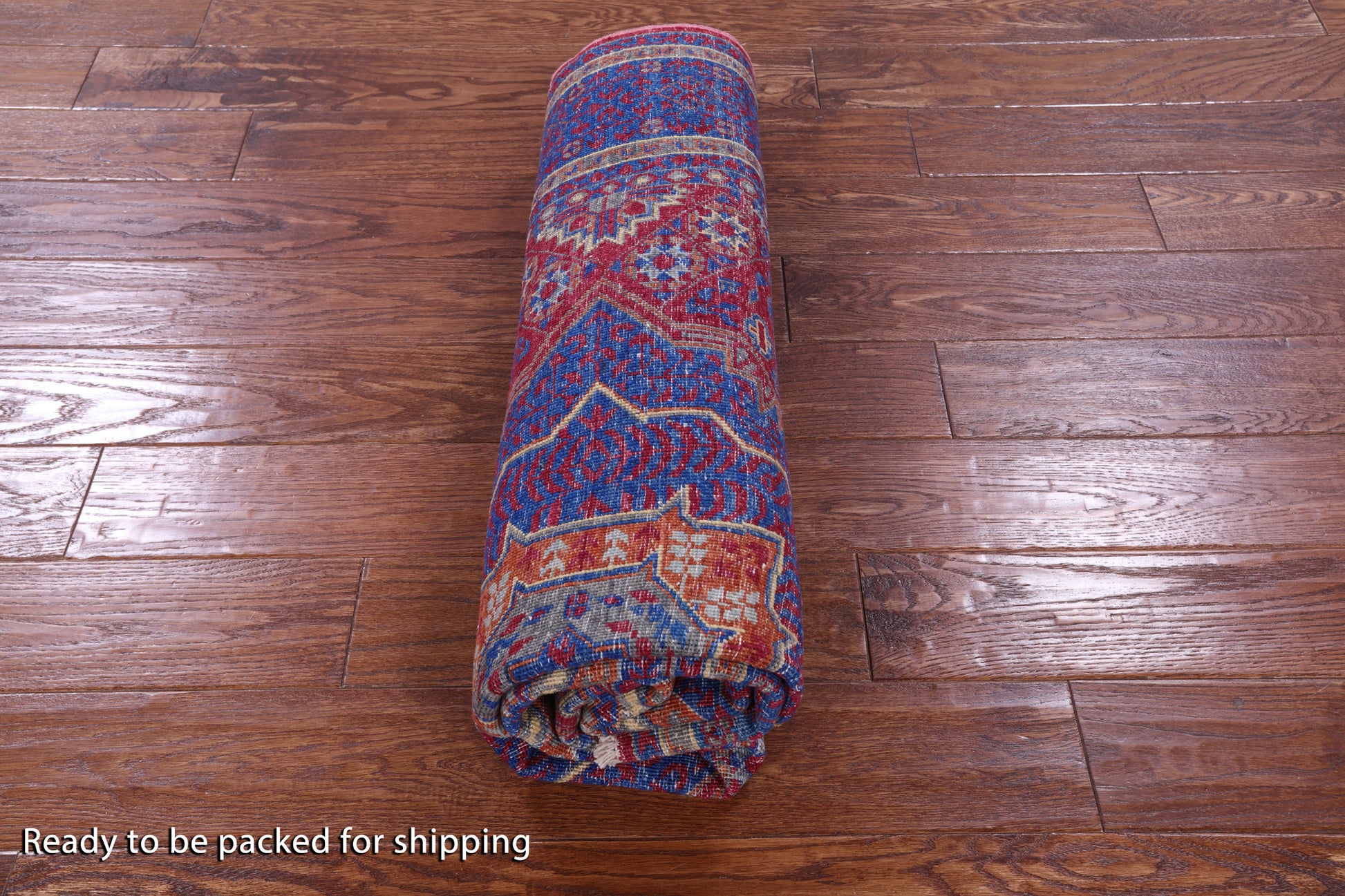 Geometric Persian Mamluk Hand Knotted Wool Rug - 5' 0" X 6' 7" - Golden Nile