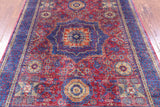 Geometric Persian Mamluk Hand Knotted Wool Rug - 5' 0" X 6' 7" - Golden Nile