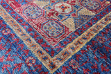 Geometric Persian Mamluk Hand Knotted Wool Rug - 5' 0" X 6' 7" - Golden Nile