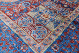 Red Geometric Persian Mamluk Hand Knotted Wool Rug - 3' 4" X 4' 8" - Golden Nile