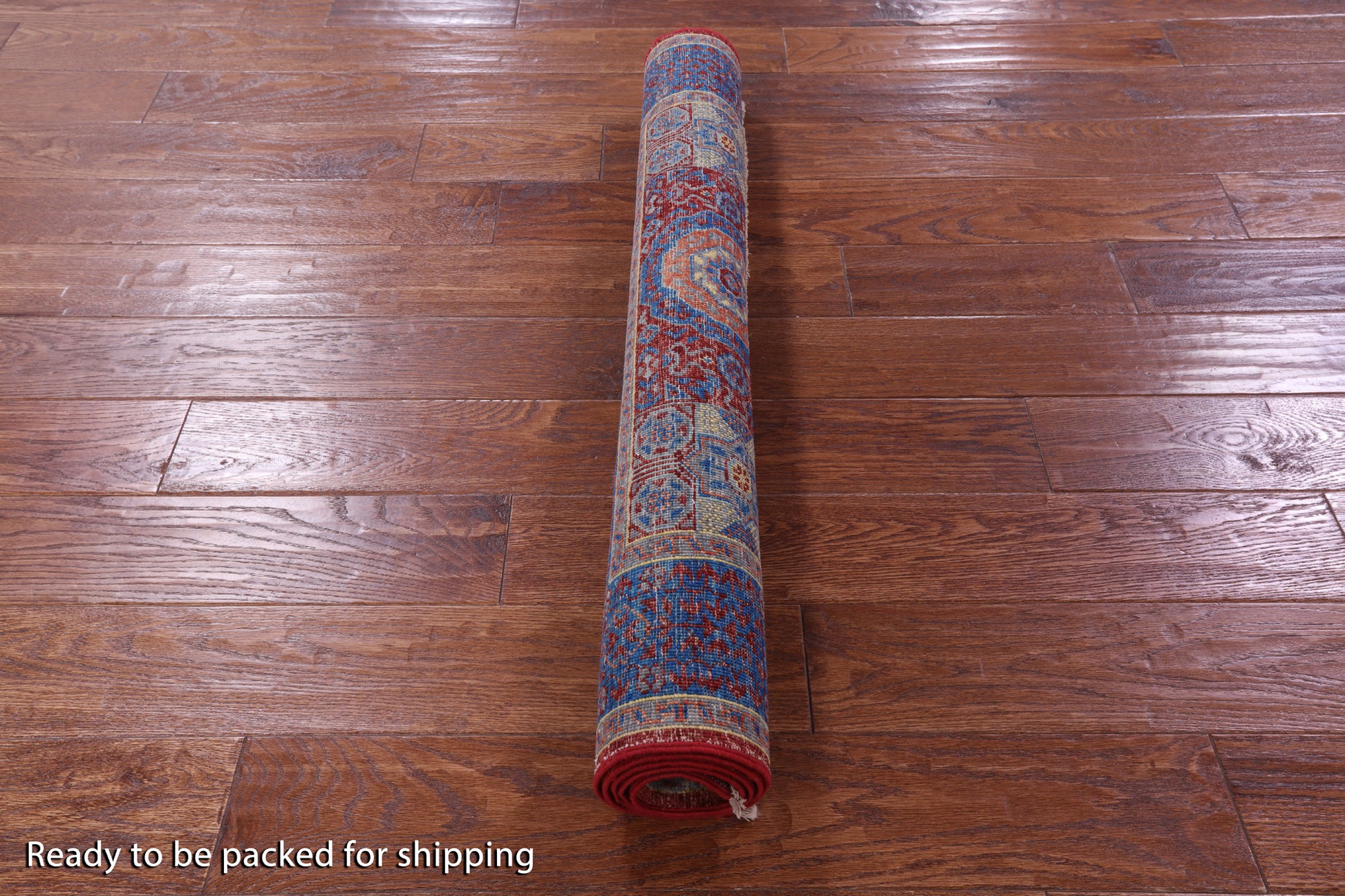 Red Geometric Persian Mamluk Hand Knotted Wool Rug - 3' 4" X 4' 8" - Golden Nile