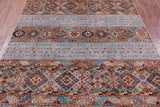 Grey Khorjin Persian Gabbeh Hand Knotted Wool Rug - 5' 9" X 8' 0" - Golden Nile