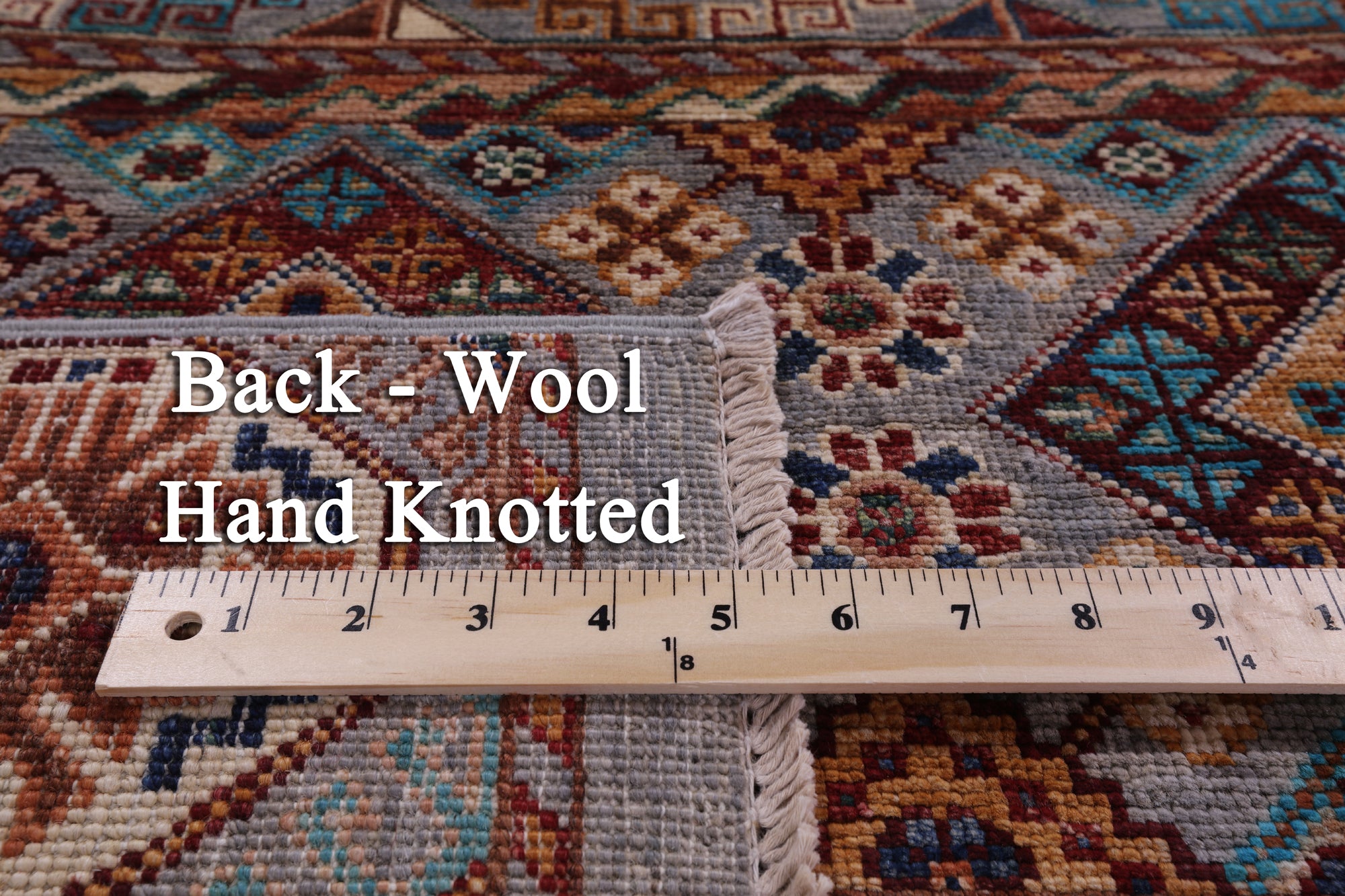 Grey Khorjin Persian Gabbeh Hand Knotted Wool Rug - 5' 9" X 8' 0" - Golden Nile