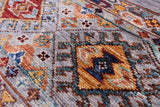 Grey Khorjin Persian Gabbeh Handmade Wool Rug - 5' 1" X 6' 6" - Golden Nile