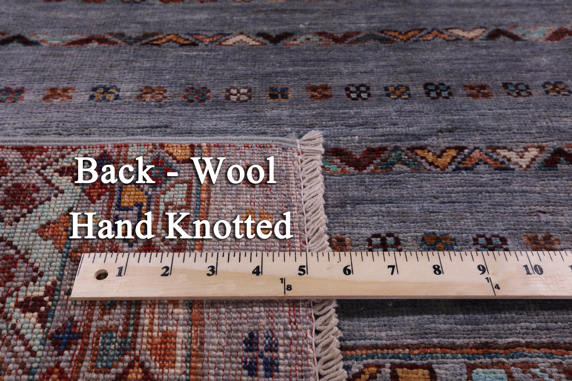 Grey Khorjin Persian Gabbeh Handmade Wool Rug - 5' 1" X 6' 6" - Golden Nile