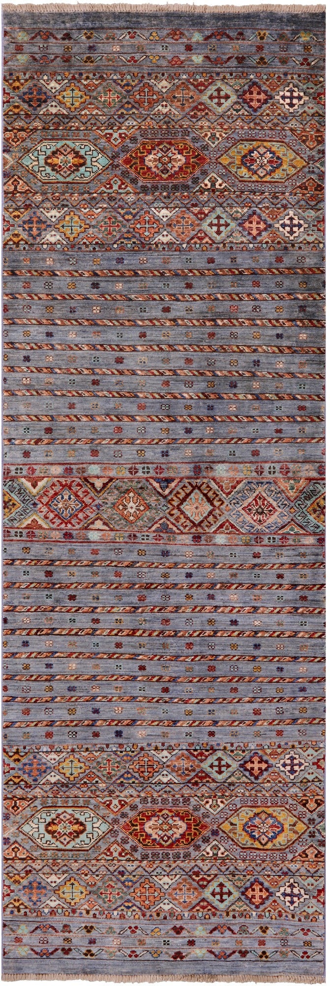 Khorjin Persian Gabbeh Hand Knotted Wool Runner Rug - 2' 9" X 8' 4" - Golden Nile