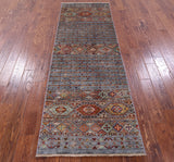 Khorjin Persian Gabbeh Hand Knotted Wool Runner Rug - 2' 9" X 8' 4" - Golden Nile