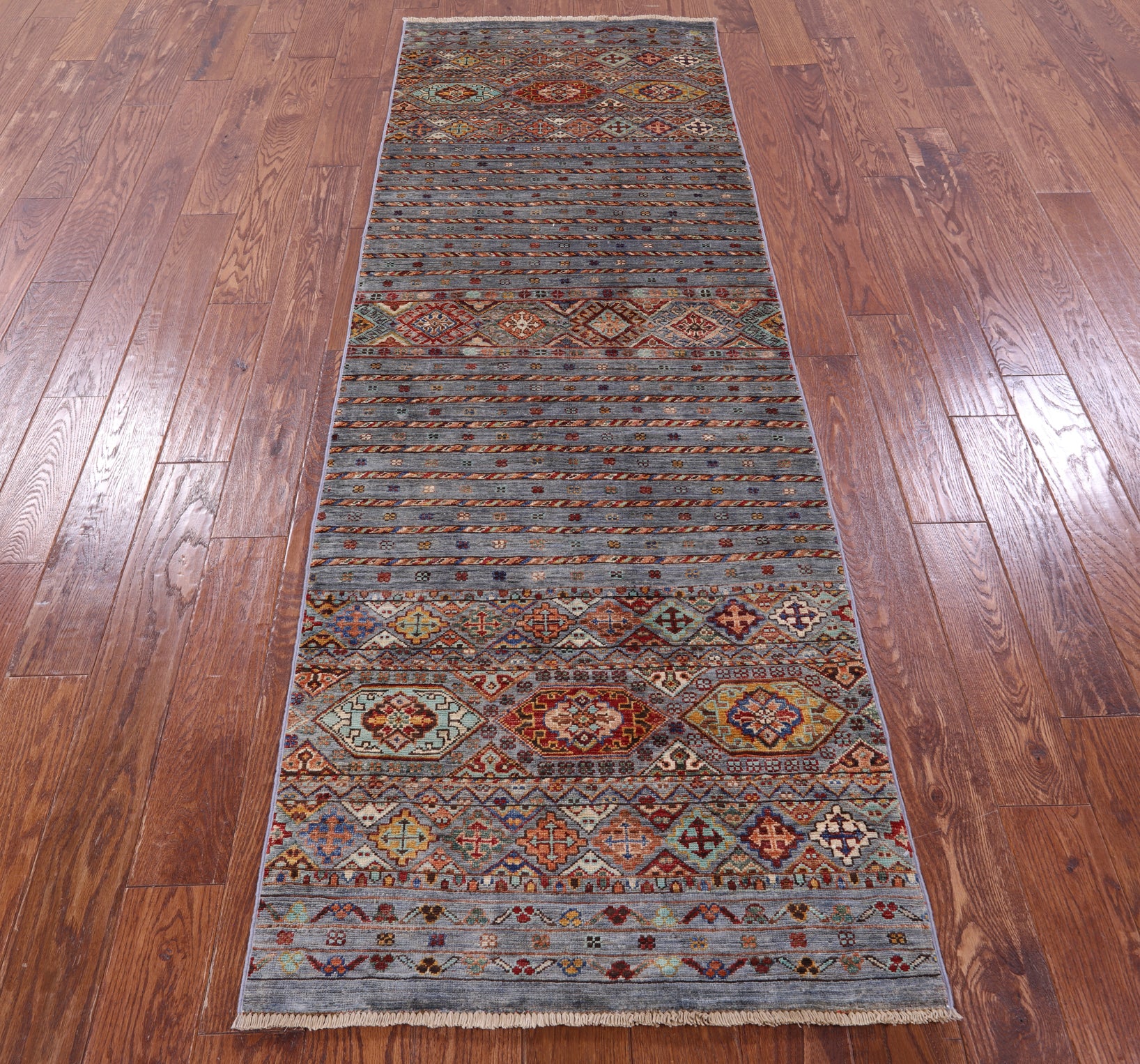 Khorjin Persian Gabbeh Hand Knotted Wool Runner Rug - 2' 9" X 8' 4" - Golden Nile