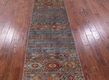 Khorjin Persian Gabbeh Hand Knotted Wool Runner Rug - 2' 9" X 8' 4" - Golden Nile