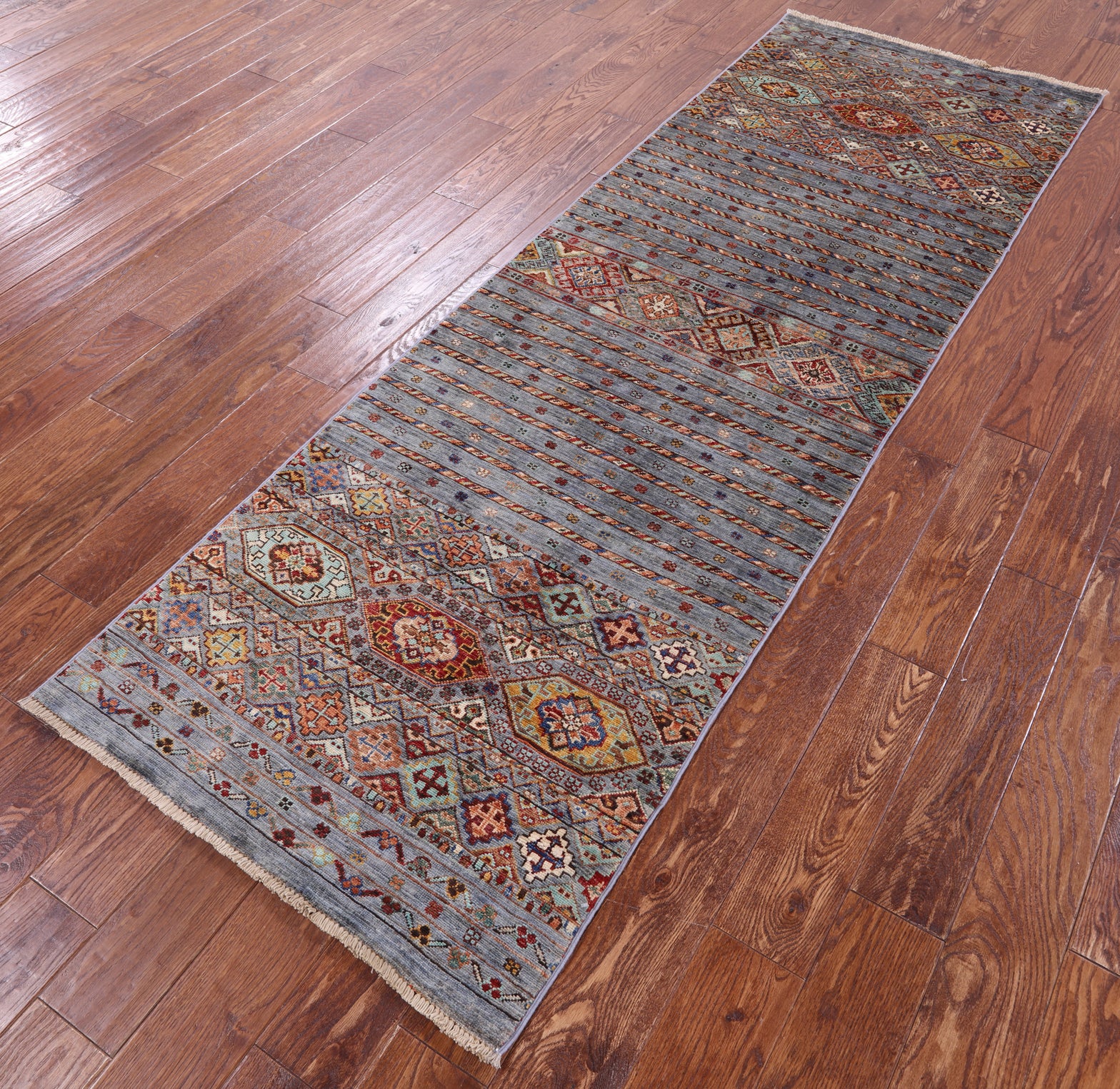 Khorjin Persian Gabbeh Hand Knotted Wool Runner Rug - 2' 9" X 8' 4" - Golden Nile