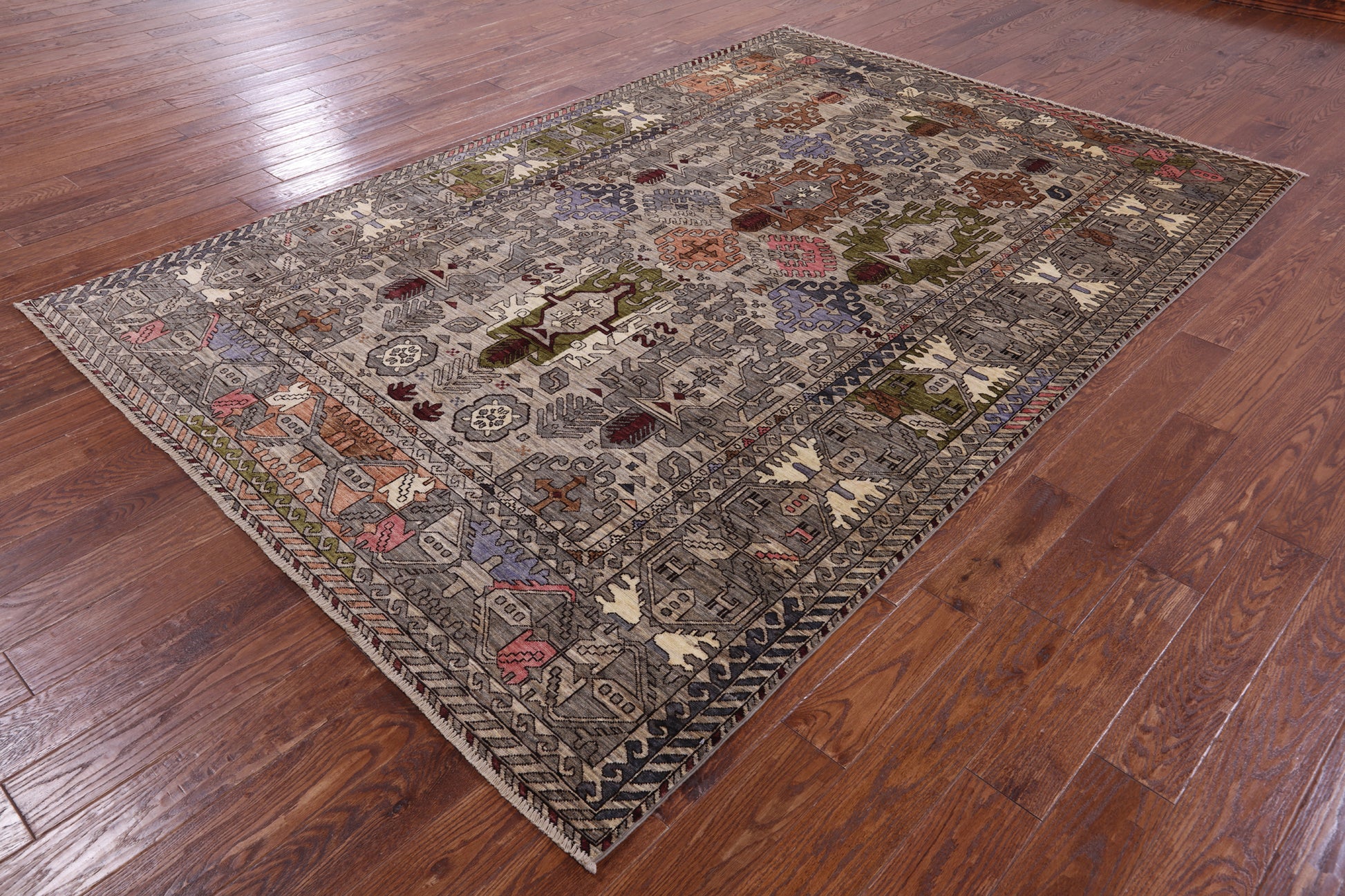 Persian Fine Serapi Hand Knotted Wool Rug - 6' 9" X 10' 0" - Golden Nile