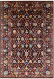 Brown Peshawar Hand Knotted Wool Rug - 6' 8" X 9' 11" - Golden Nile