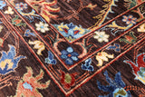Brown Peshawar Hand Knotted Wool Rug - 6' 8" X 9' 11" - Golden Nile
