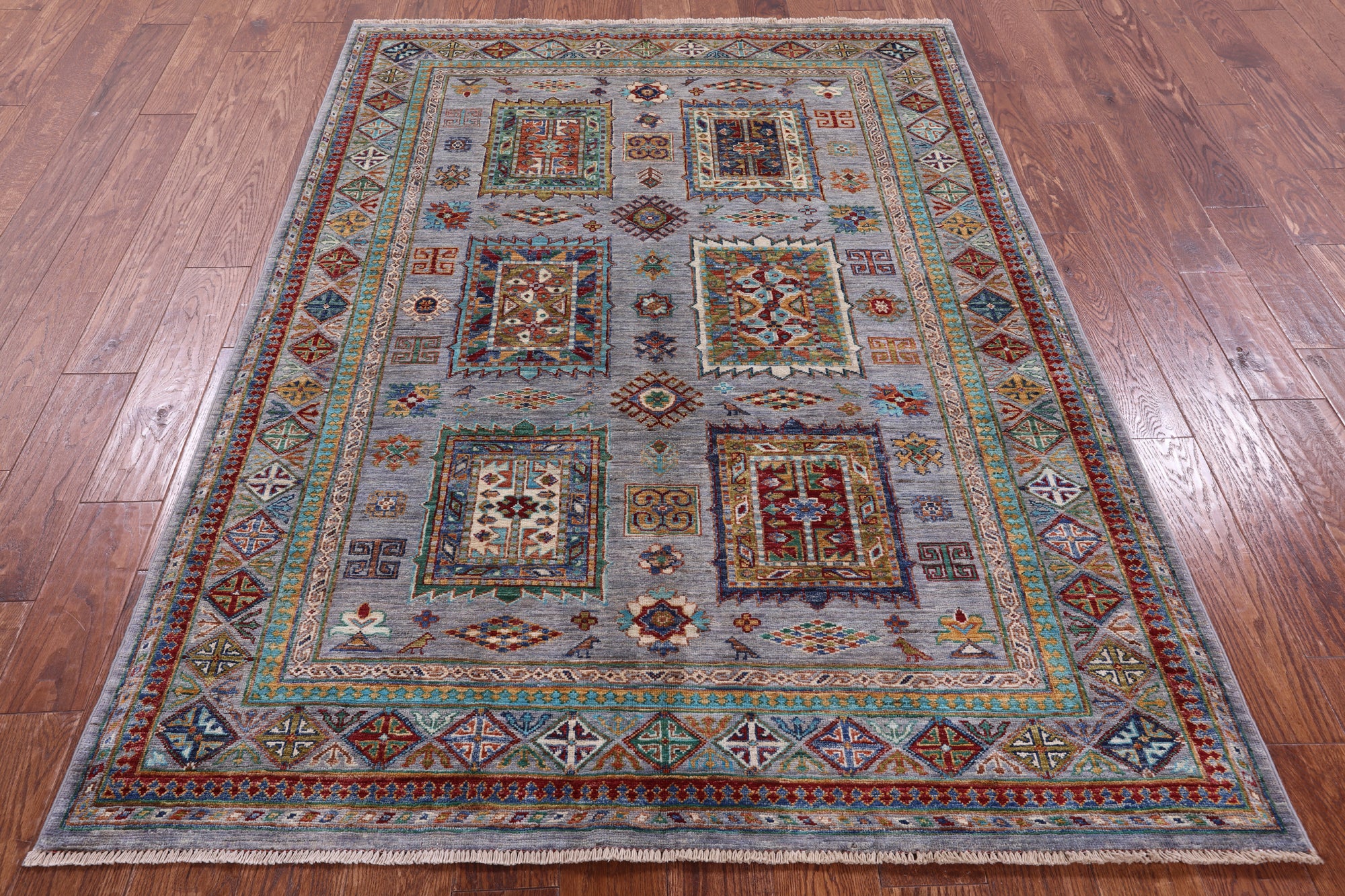 Persian Hand Knotted Wool Rug - 5' 0" X 6' 9" - Golden Nile