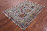 Persian Hand Knotted Wool Rug - 5' 0" X 6' 9" - Golden Nile