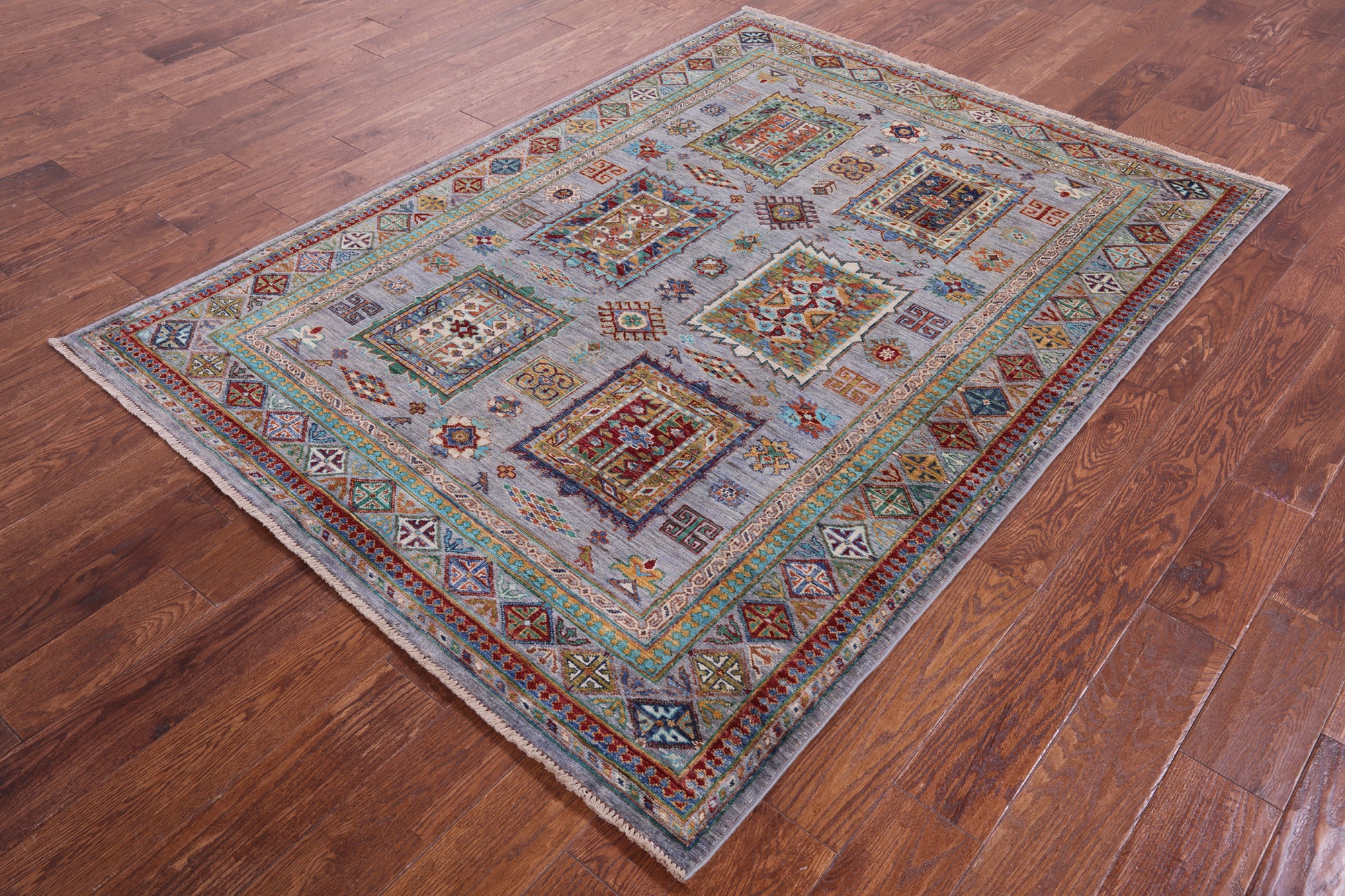 Persian Hand Knotted Wool Rug - 5' 0" X 6' 9" - Golden Nile