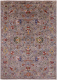 Peshawar Hand Knotted Wool Rug - 4' 11" X 6' 11" - Golden Nile