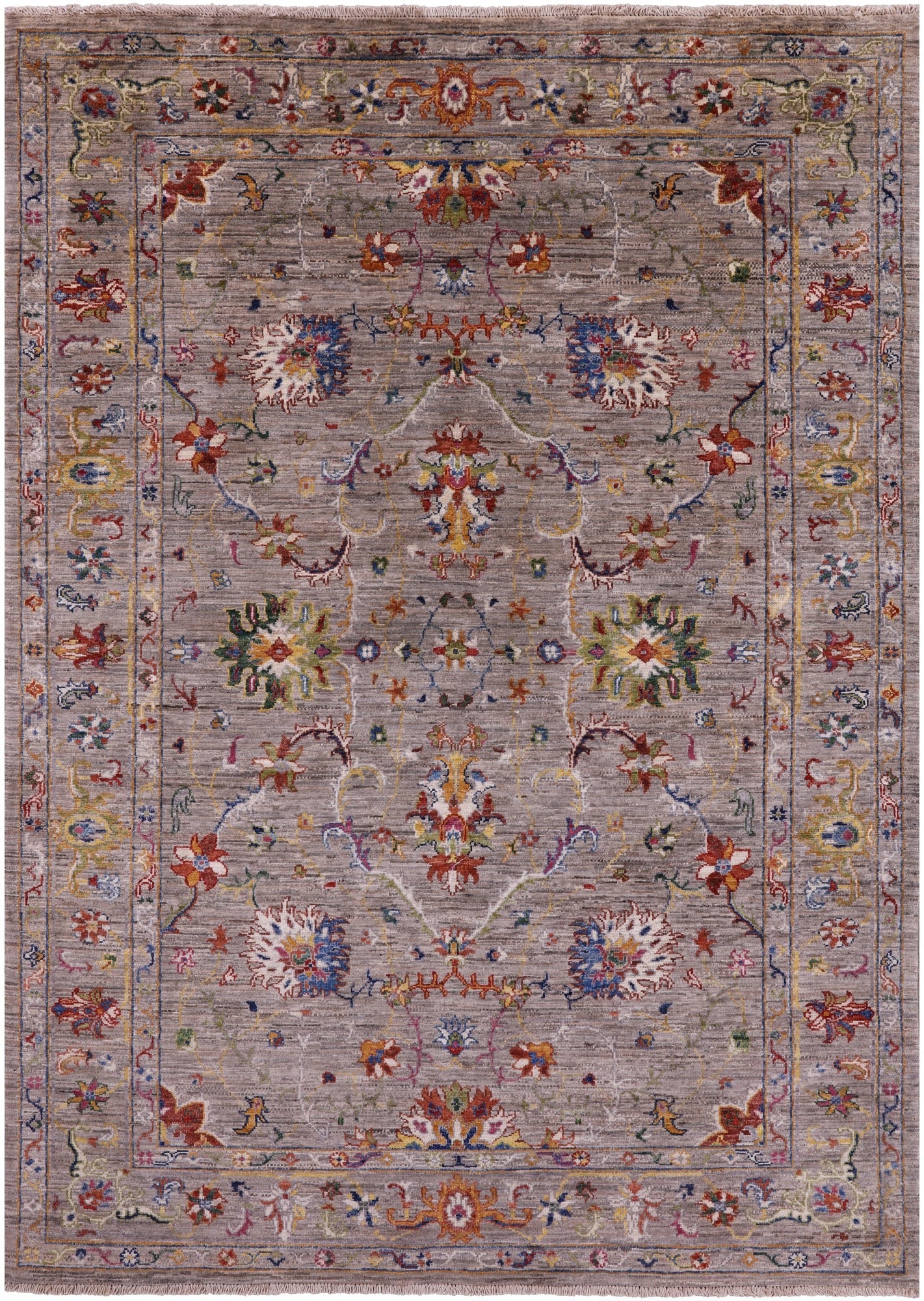 Peshawar Hand Knotted Wool Rug - 4' 11" X 6' 11" - Golden Nile