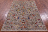 Peshawar Hand Knotted Wool Rug - 4' 11" X 6' 11" - Golden Nile