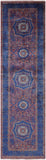 Purple Geometric Persian Mamluk Hand Knotted Wool Runner Rug - 2' 9" X 9' 9" - Golden Nile