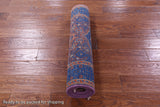 Purple Geometric Persian Mamluk Hand Knotted Wool Runner Rug - 2' 9" X 9' 9" - Golden Nile