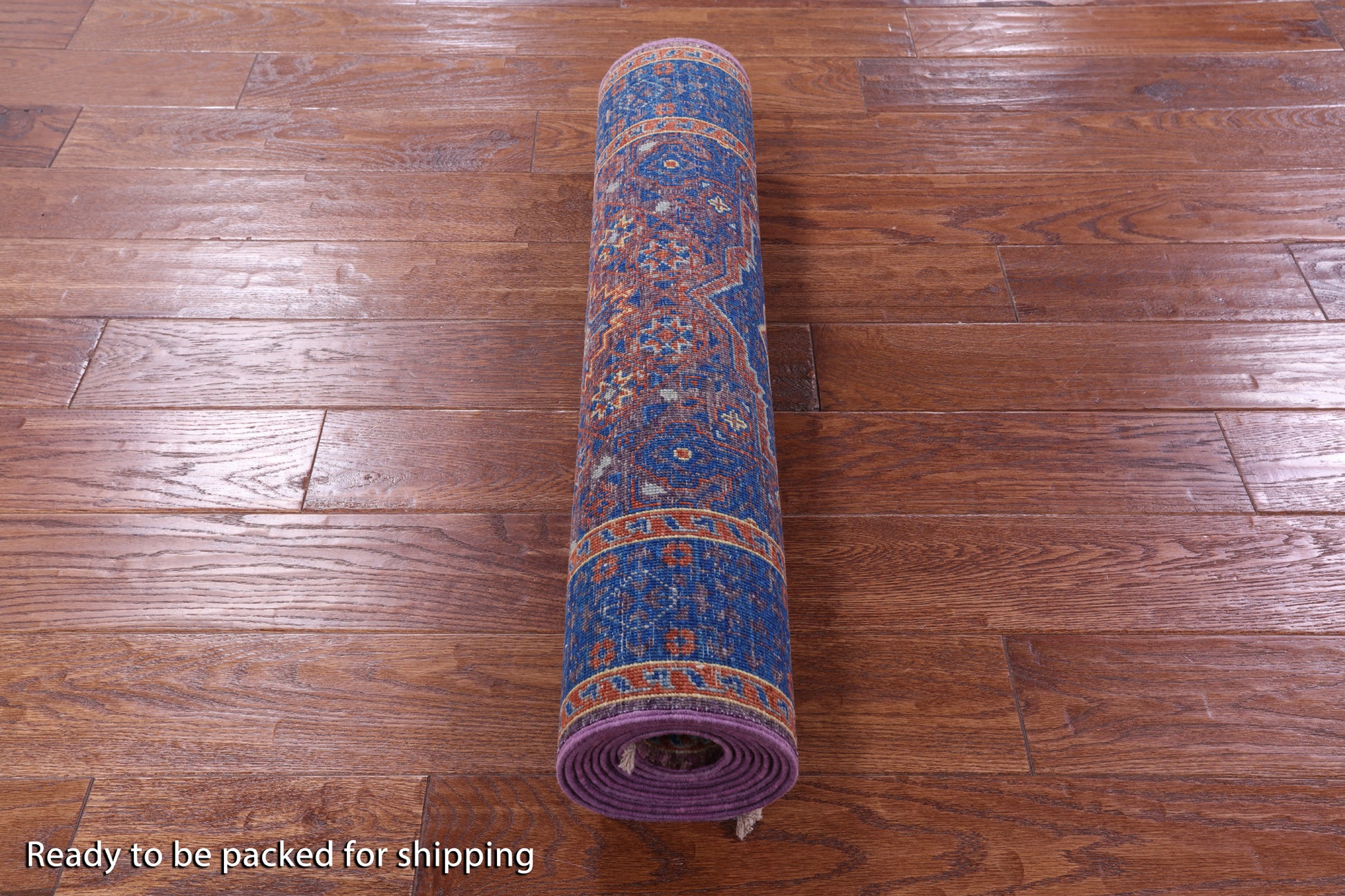 Purple Geometric Persian Mamluk Hand Knotted Wool Runner Rug - 2' 9" X 9' 9" - Golden Nile