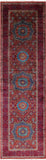 Red Geometric Persian Mamluk Hand Knotted Wool Runner Rug - 2' 9" X 9' 6" - Golden Nile