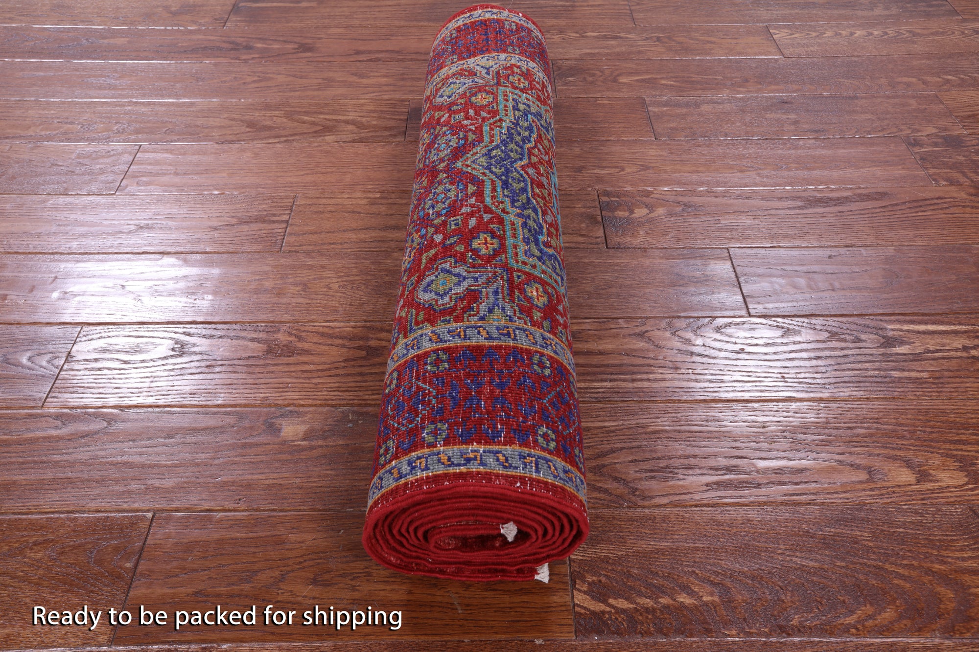 Red Geometric Persian Mamluk Hand Knotted Wool Runner Rug - 2' 9" X 9' 6" - Golden Nile