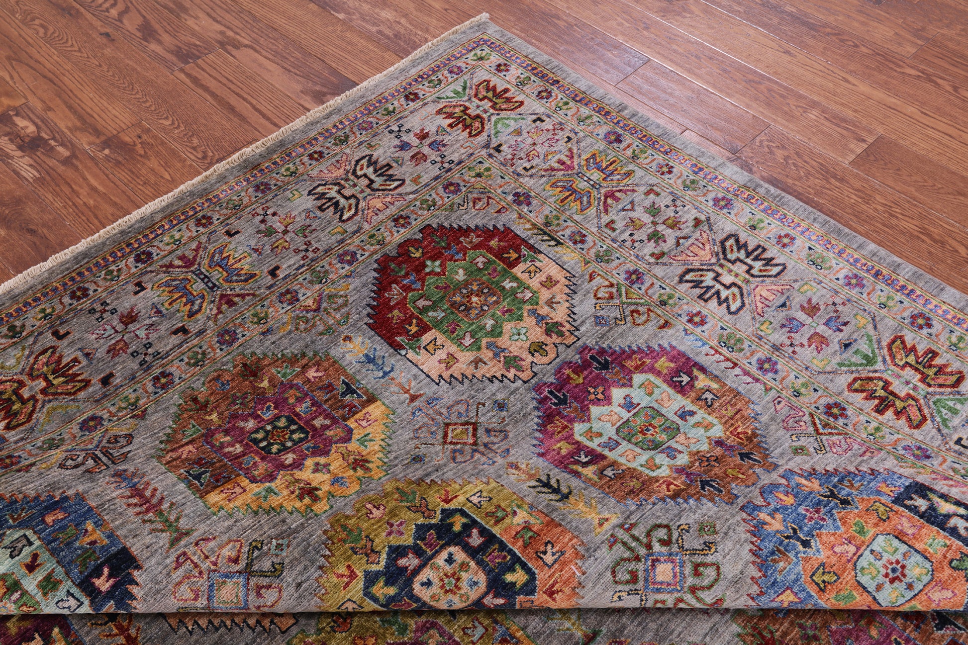 Turkmen Ersari Hand Knotted Wool Rug - 8' 0" X 10' 2" - Golden Nile