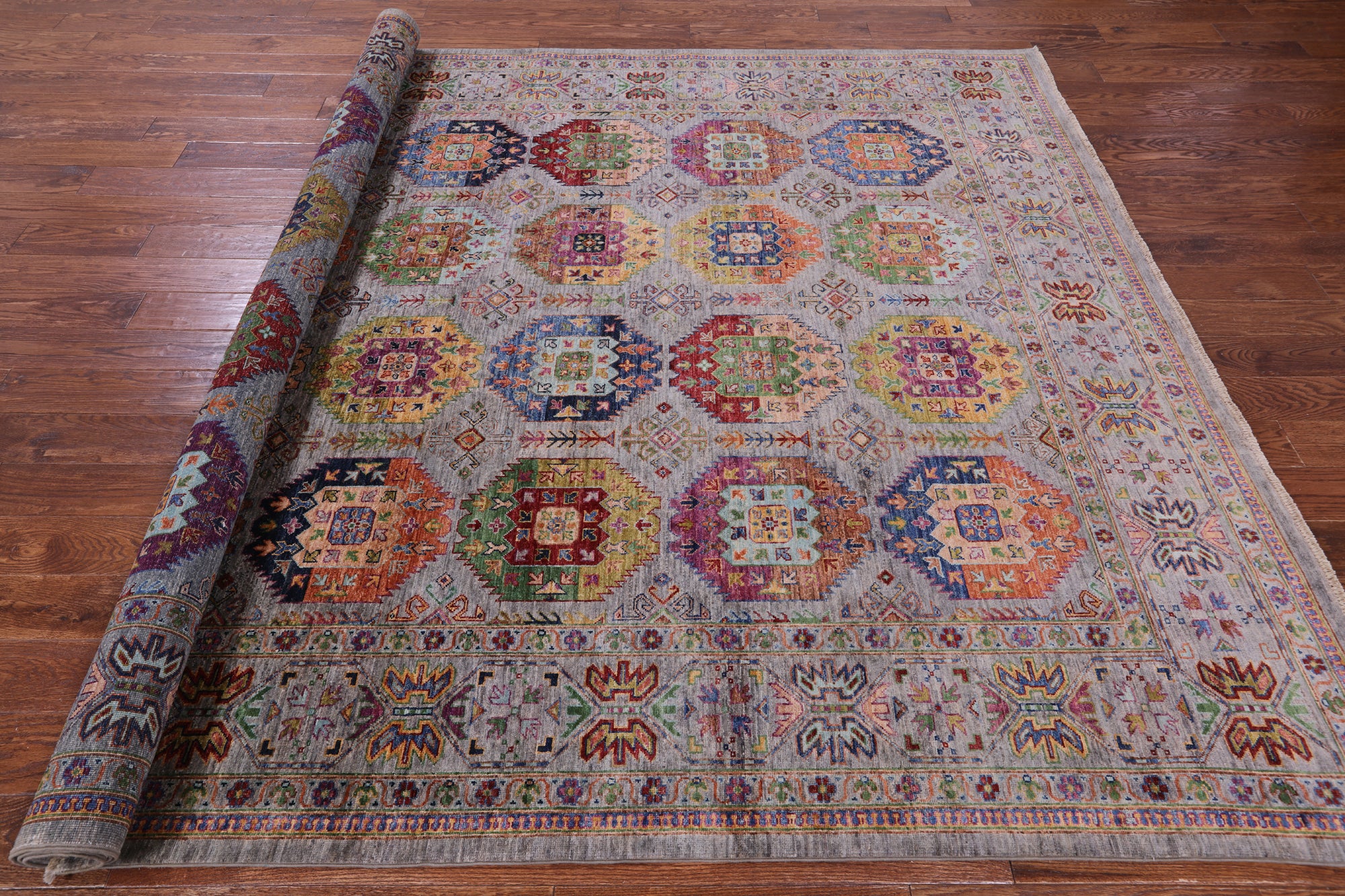Turkmen Ersari Hand Knotted Wool Rug - 8' 0" X 10' 2" - Golden Nile