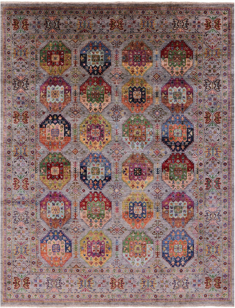 Turkmen Ersari Hand Knotted Wool Rug - 8' 0" X 10' 2" - Golden Nile