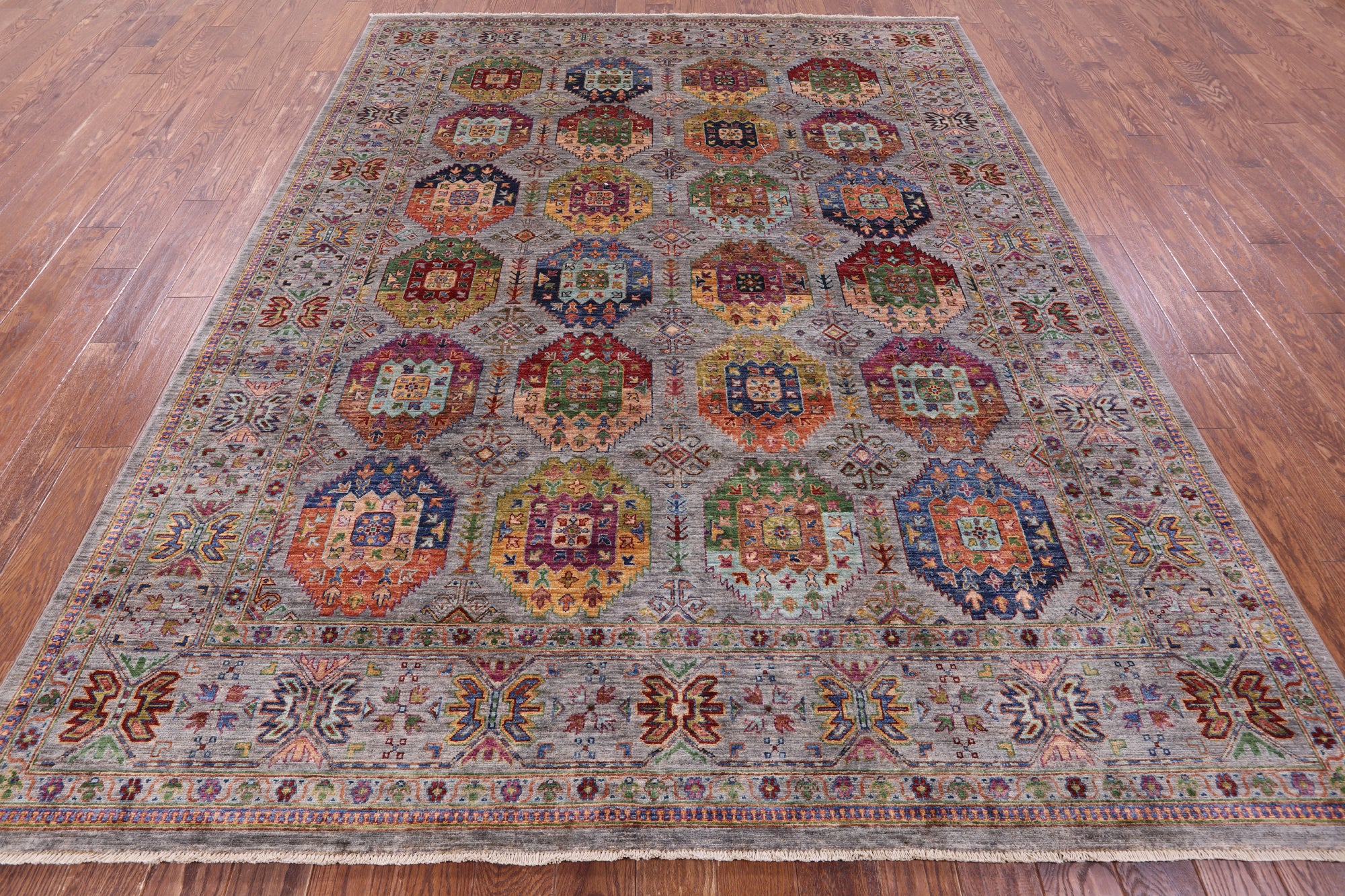 Turkmen Ersari Hand Knotted Wool Rug - 8' 0" X 10' 2" - Golden Nile