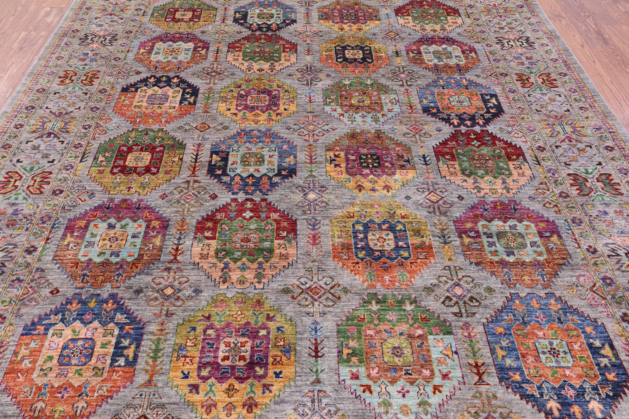 Turkmen Ersari Hand Knotted Wool Rug - 8' 0" X 10' 2" - Golden Nile